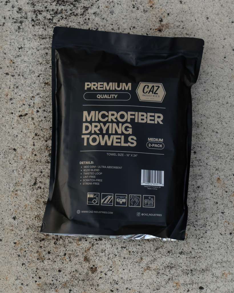 Microfiber Drying Towels (2-Pack) – 1400 GSM Twisted Loop, 16"×24"
