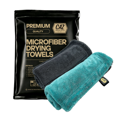 Microfiber Drying Towels (2-Pack) – 1400 GSM Twisted Loop, 16"×24"